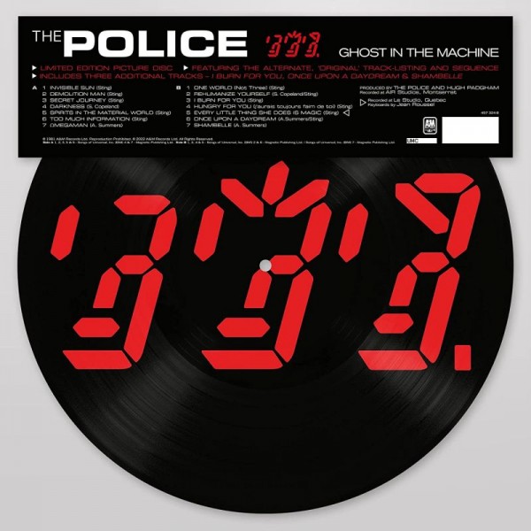 POLICE THE - Ghost In The Machine (picture Disc + 3 Bonus Tracks Limited Edt.)