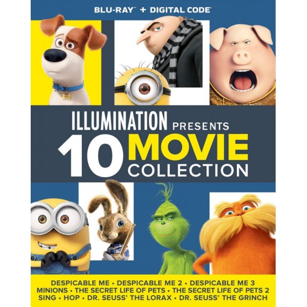 Illumination 10 Movie Collection ( Box 10 Br) ( Minions,pets,lorax,sing )